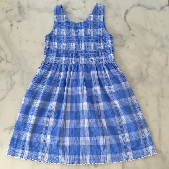 NWOT. GAP 100% Cotton Seersucker Multi Color Plaid Elastic Top Sleeveless Dress. - Picture 3 of 5